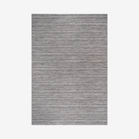 Finn Modern Farmhouse Pinstripe Area Rug - Dark Grey / Blue