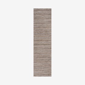 Finn Modern Farmhouse Pinstripe Runner Rug - Natural / Brown