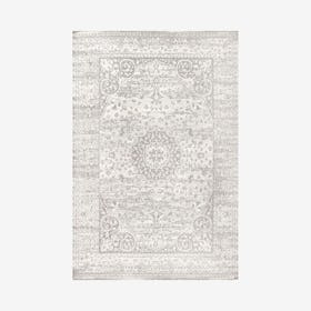 Scala Ornate Bohemian Medallion Area Rug - Gray / Cream