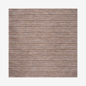 Finn Modern Farmhouse Pinstripe Square Area Rug - Natural / Brown