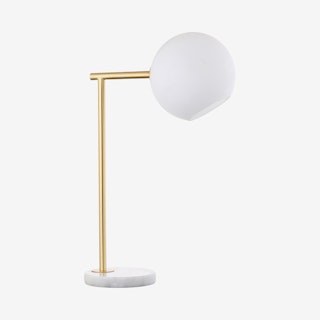 Charles LED Table Lamp - Gold / White - Metal / Marble