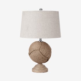 Monkey's Fist Knot LED Table Lamp - Brown - Rope