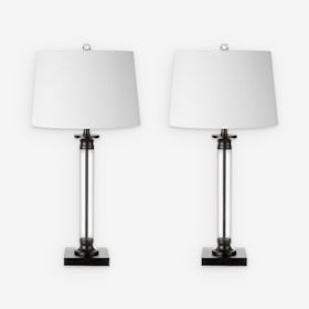 Mason LED Table Lamps - Black / Clear - Glass / Metal - Set of 2