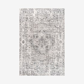 Denia Ornate Geometric Medallion Area Rug - Dark Gray