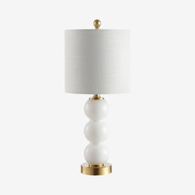 February LED Table Lamp - White / Brass Gold - Glass / Metal