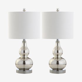 Anya Mini Table Lamps - Mercury Silver - Glass - Set of 2