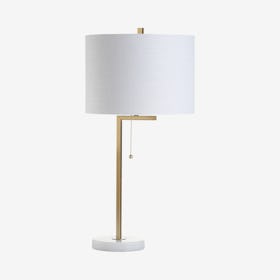 Alyssa LED Table Lamp - Brass Gold / White - Marble / Metal