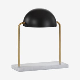 Porter Art Deco Dome Lamp - Brass Gold / Black - Metal / Marble
