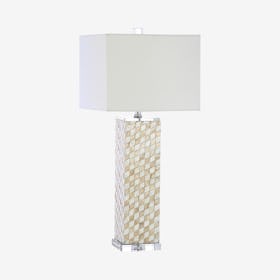 Daniel LED Table Lamp - Cream - Seashell / Crystal