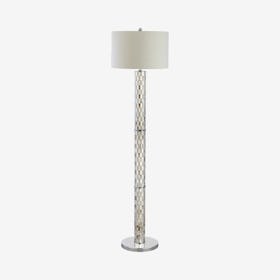 Liam LED Floor Lamp - Cream / Chrome - Seashell / Mosaic