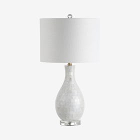 Josephine LED Table Lamp - White - Seashell