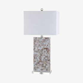 Cannon LED Table Lamp - Natural / Clear - Seashell / Crystal
