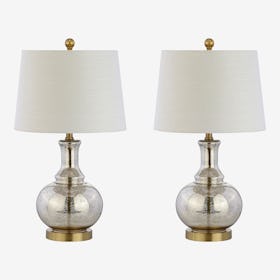 Lavelle LED Table Lamps - Mercury Silver / Brass Gold - Glass - Set of 2