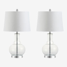 Lavelle LED Table Lamps - Clear / Chrome - Glass - Set of 2
