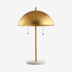 Ella Dome LED Table Lamp - Gold / White - Metal / Marble