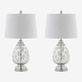 Artichoke LED Table Lamps - Mercury Silver - Glass - Set of 2