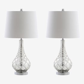 Darren LED Table Lamps - Mercury Silver - Glass - Set of 2