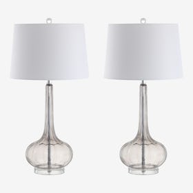 Bette Teardrop LED Table Lamps - Smoke Grey - Glass - Set of 2