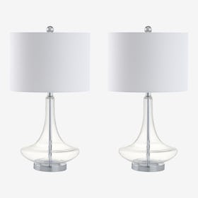 Cecile Teardrop LED Table Lamps - Clear - Glass - Set of 2