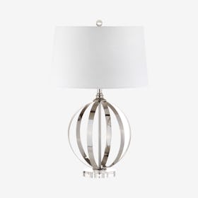 Logan Orb LED Table Lamp - Polished Nickel - Metal