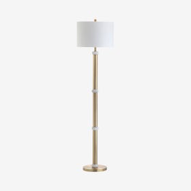 Gregory LED Floor Lamp - Brass Gold / White - Metal / Marble