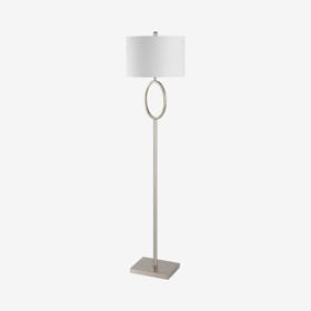 April Modern Contemporary LED Floor Lamp - Grey / Silver - Metal