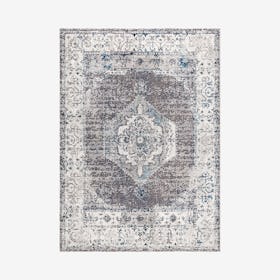 Ankara Vintage Medallion Area Rug - Gray / Ivory