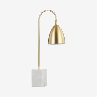 Ana Arch LED Table Lamp - Brass Gold / White - Metal / Marble