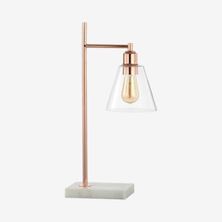Lorena Modern Glam LED Table Lamp - Copper - Metal / Marble