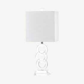 Riley LED Table Lamp with Square Drum Shade - Clear - Crystal