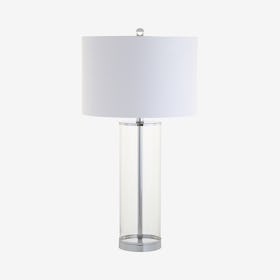 Harper LED Table Lamp - Clear / Chrome - Glass