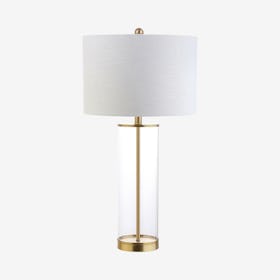 Collins LED Table Lamp - Clear / Brass Gold - Glass