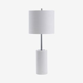 Aksel LED Table Lamp - White / Chrome - Marble