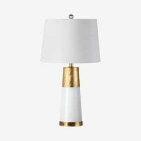 May LED Table Lamp - White / Gold - Bubble Glass / Iron