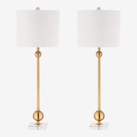 Hollis LED Table Lamps - Brass - Metal / Crystal - Set of 2