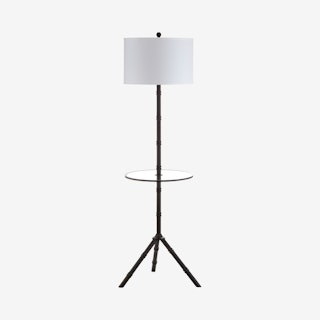 Hall LED Floor Lamp with End Table - Oil Rubbed Bronze - Metal