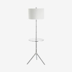 Hall LED Floor Lamp with End Table - Chrome - Metal