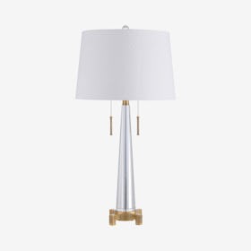 Zoe 2-Light LED Table Lamp - Clear / Brass Gold - Crystal