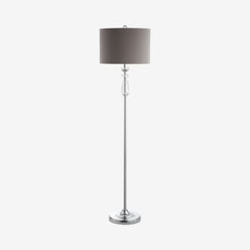Layla LED Floor Lamp - Chrome / Grey - Crystal / Metal