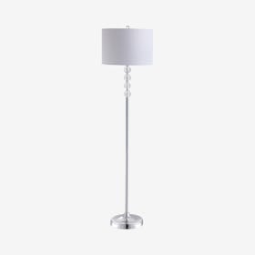 Aubrey LED Floor Lamp - Clear / Chrome - Crystal / Metal