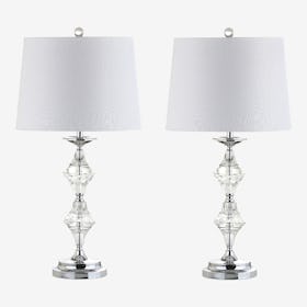 Madison LED Table Lamps - Clear / Chrome - Crystal - Set of 2