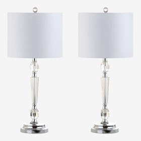Victoria LED Table Lamps - Clear - Crystal - Set of 2