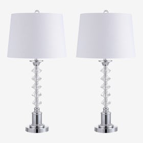 Kinsley LED Table Lamps - Clear / Chrome - Crystal - Set of 2
