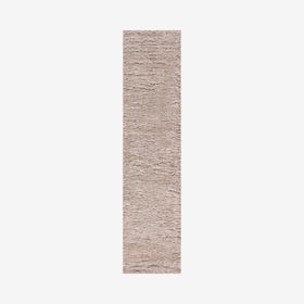 Groovy Solid Shag Runner Rug - Light Beige