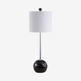 Alexa Sphere LED Table Lamp - Black / Chrome - Marble