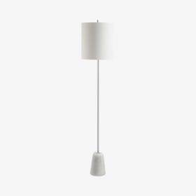 Lincoln LED Floor Lamp - White / Chrome - Marble / Metal