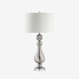 Murano Swirled LED Table Lamp - Grey - Glass / Crystal