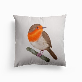 Robin Bird Canvas Cushion