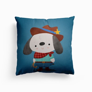 Ted The Dog Sheriff Canvas Cushion