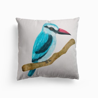 Woodland Kingfisher Canvas Cushion